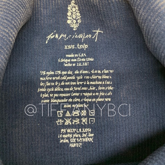 Free People Happiness Runs Square Neck Crop Deepest Navy - Picture 7 of 10